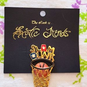 Slam Dunk Basketball Brooch